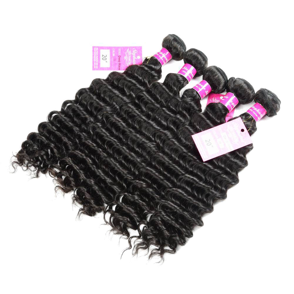 Brazilian Deep Wave Hair Virgin Human Hair Weave Bundles Deals