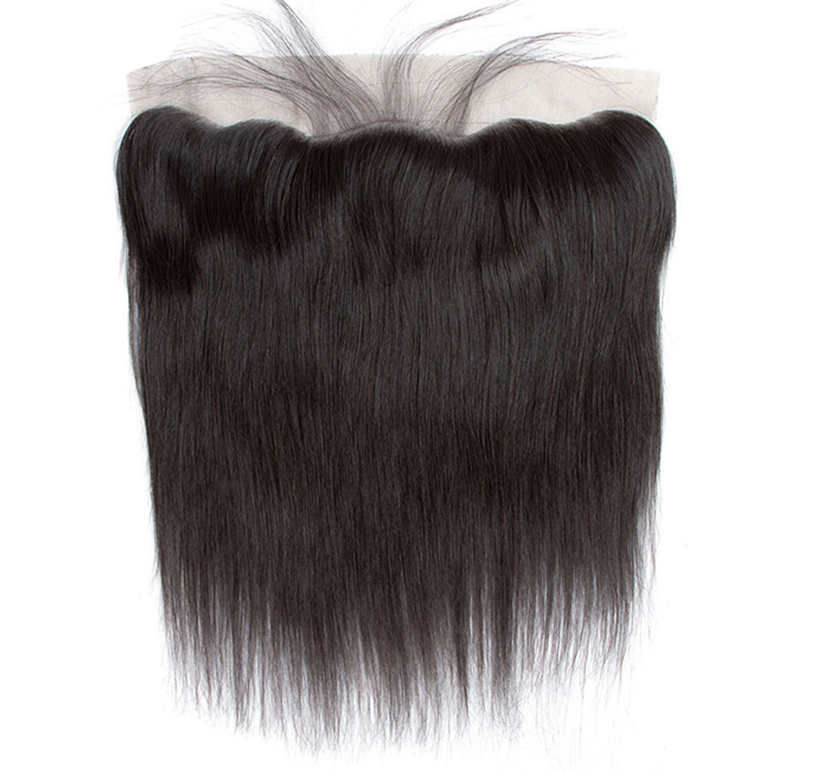 Ms Aloe 10A Grade Straight Hair 4 Bundles with 13×4 Lace Frontal Closure Brazilian Straight Human Hair Weave 4 Bundles with Ear to Ear Lace Frontal Virgin Hair weft with Closure 12 straight hair lace frontal