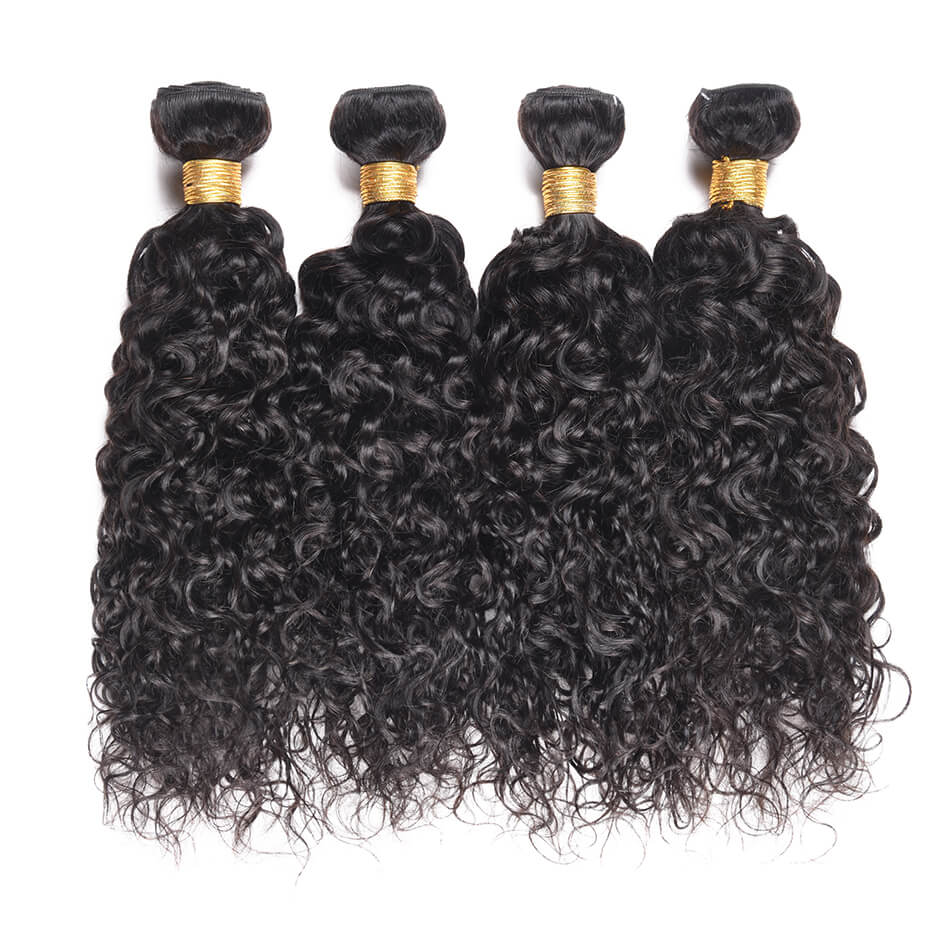 Brazilian Wet And Wavy Human Hair 3 Bundles Wet and Wavy Virgin Human Hair Bundles Unprocessed Virgin Hair Bundle Deals No Shedding Weave Extensions 6 water wave bundles