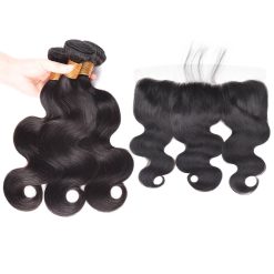 body wave hair bundles with lace frontal