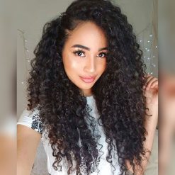 Brazilian Curly Weave Virgin Human Hair 4 Bundles With Closure