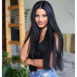 Brazilian Straight Hair 4 Bundles With Human Hair Lace Closure