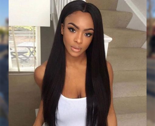 Brazilian Straight Hair 4 Bundles With Virgin Human Hair Lace Frontal