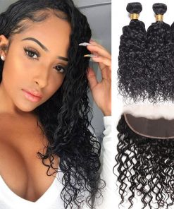 lace frontal and bundles water wave