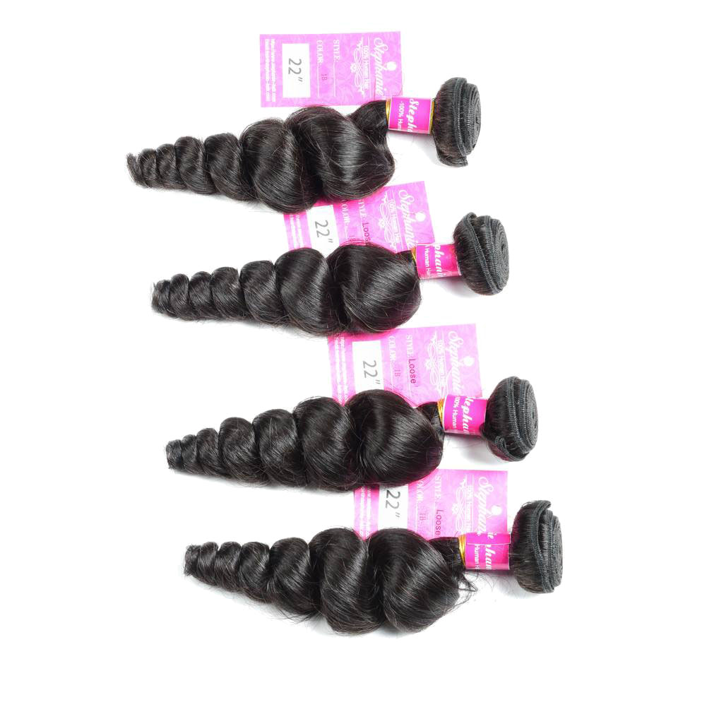 Ms Aloe Hair Grade 10A Peruvian Loose Wave 3 Bundles 300grams Unprocessed Human Hair Extensions Virgin Human Hair Natural Black 8 Loose Wave Hair Bundles Unprocessed Human Hair Weave 2