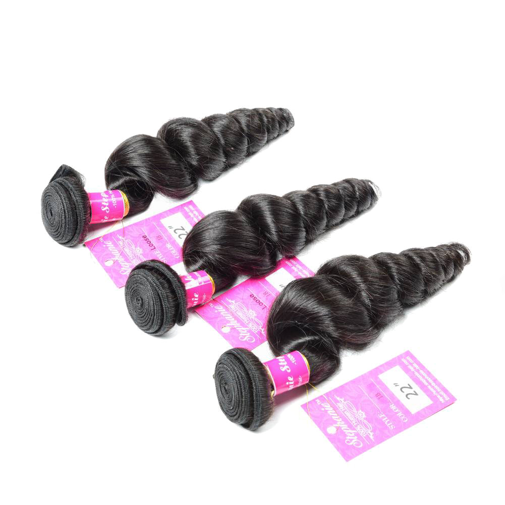 Ms Aloe Hair Grade 10A Peruvian Loose Wave 3 Bundles 300grams Unprocessed Human Hair Extensions Virgin Human Hair Natural Black 12 Loose Wave Hair Bundles Unprocessed Human Hair Weave 7