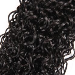 Brazilian Hair Water Wave 3 Bundles With Lace Closure Wet and Wavy Human Hair 3 Bundles With 4*4 Closure Unprocessed Virgin Hair Bundle Deals No Shedding Weave Extensions 8 Water Wave Hair Weave Bundles 2