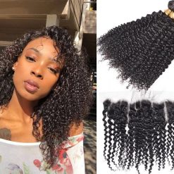 Ms Aloe Hair Long Indian Curly Wave 3 Bundles with Lace Front 13x4 Ear to Ear Lace Front Virgin Human Hair Curly Wave Unprocessed Human Hair Weave