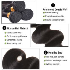 Ms Aloe Hair Peruvian Body Wave Hair 4 Bundles With Closure 10A Grade Virgin Human Hair Bundles With Closure 6 body wave human hair bundles