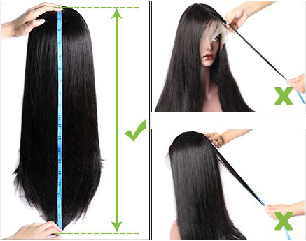 Pre-bleached Knots Straight HD Lace Frontal Wig 180% Density 6×5 Pre-cut Lace Wear & Go Glueless Wig 35 Wig Measurement
