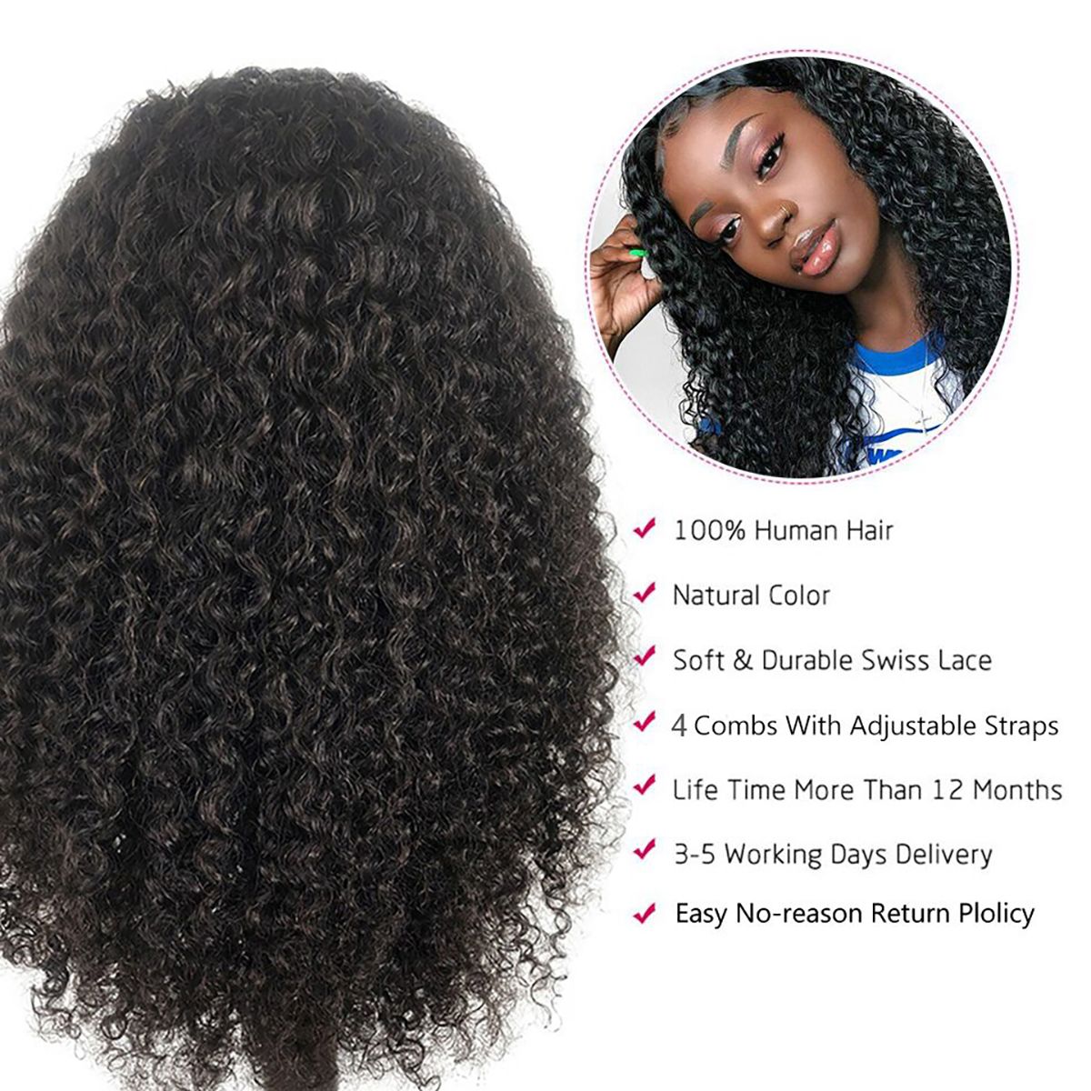 Curly Full Lace Wigs With Baby hair Curly Human Hair Wigs Lace Frontal Wig 7 curly hair lace wigs