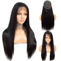 human hair straight lace front wig 1