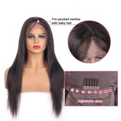 human hair straight lace front wig