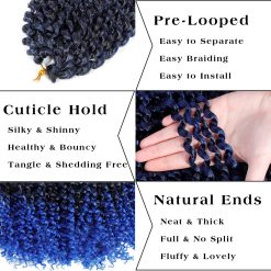 Passion Twist Hair Blue Ombre Water Wave Crochet Hair