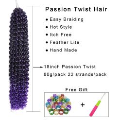 Passion Twist Hair Purple Ombre Water Wave 2