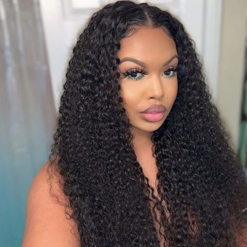 Curly 4x4 Lace Closure Wigs Cheap Human Hair Wig Brazilian Kinky Curly Lace Front Wig with Baby Hair
