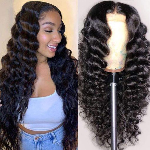 Loose Deep Wave 4x4 Lace Closure Wig Human Hair Lace Front wig with Baby Hair Brazilian Virgin Hair for Women