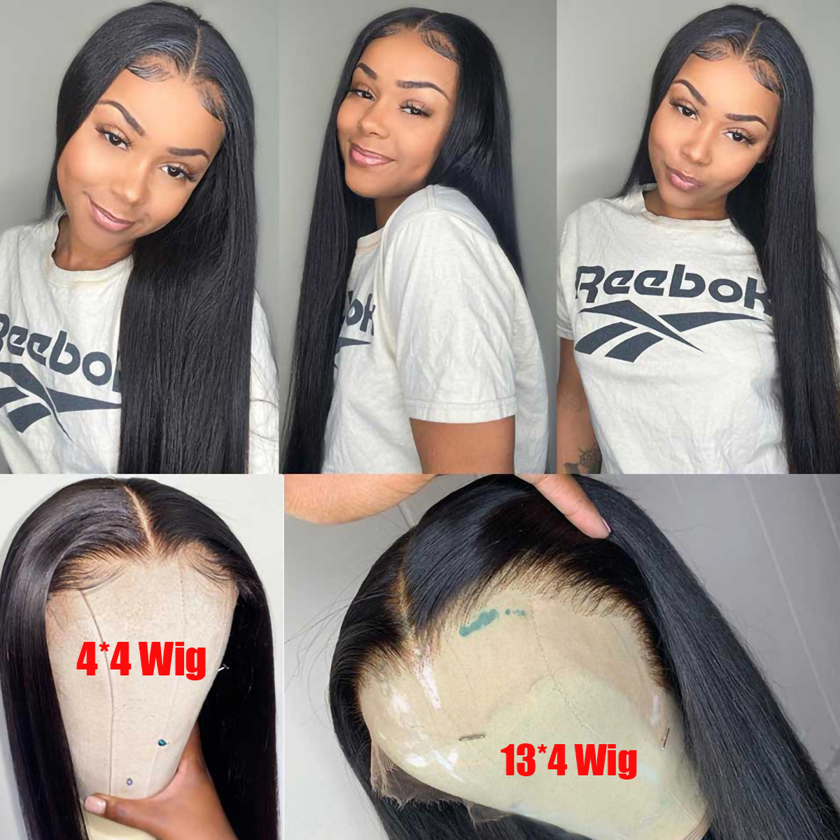 4x4 Lace Front Wigs Straight Hair Brazilian Virgin Human Hair Lace Closure Wigs For Women Natural Color 25 Straight 4x4 Lace Front Wig