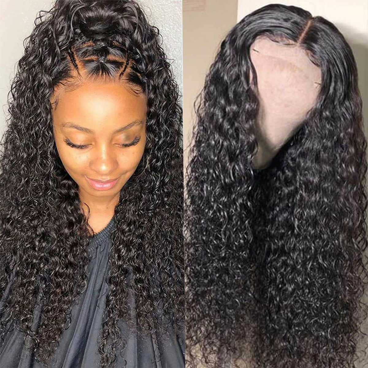 Curly Human Hair Wig 5x5 Lace Closure Wig Brazilian Curly Remy Hair Glueless Lace Front Wig Natural Hairline With Baby Hair 24 Curly 5x5 Lace Closure Wig