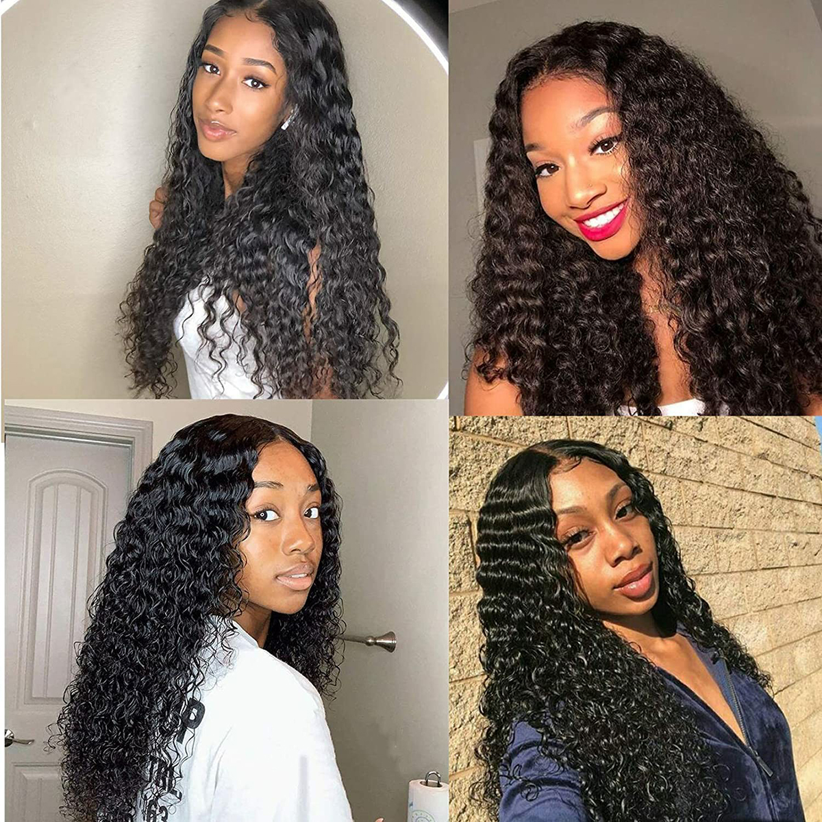Deep Wave 5x5 Lace Closure Wigs
