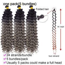 Curly Crochet Hair Grey Ombre