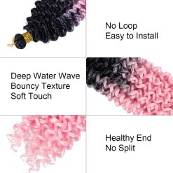 Jerry Curly Crochet Braid Hair Bundle Ombre Pink