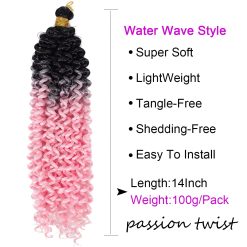 Jerry Curly Crochet Braid Hair Bundle Ombre Pink