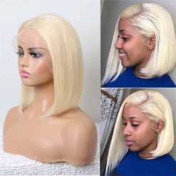 613 Honey Blonde Bob Wig 13x4 Transparent Lace Frontal Human Hair Wigs 8 613 blonde Straight bob wig