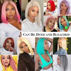 613 Honey Blonde Bob Wig 13x4 Transparent Lace Frontal Human Hair Wigs 9 613 blonde Straight bob wig 4