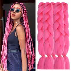 Hot Pink Braiding Hair 1