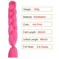 Hot Pink Braiding Hair 2