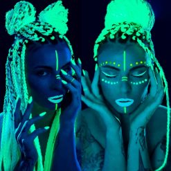 White Braiding Hair Extensions Shining Braiding Hair Braids Hair Synthetic Jumbo Braiding Hair Glow in the Dark Braids(White ,5pack) 14 White Braiding Hair