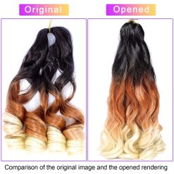 French Curly Braiding Hair Long Pre Stretched Bouncy Braiding Hair 22inch Loose Wavy Braiding Hair Green Ombre Spanish Curly Braids Hair for Black Women 4Pack 150g/pack, 1B/Green 20 French Curly Braiding Hair 11