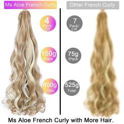 French Curly Braiding Hair Long Pre Stretched Bouncy Braiding Hair 22inch Loose Wavy Braiding Hair Green Ombre Spanish Curly Braids Hair for Black Women 4Pack 150g/pack, 1B/Green 26 French Curly Braiding Hair