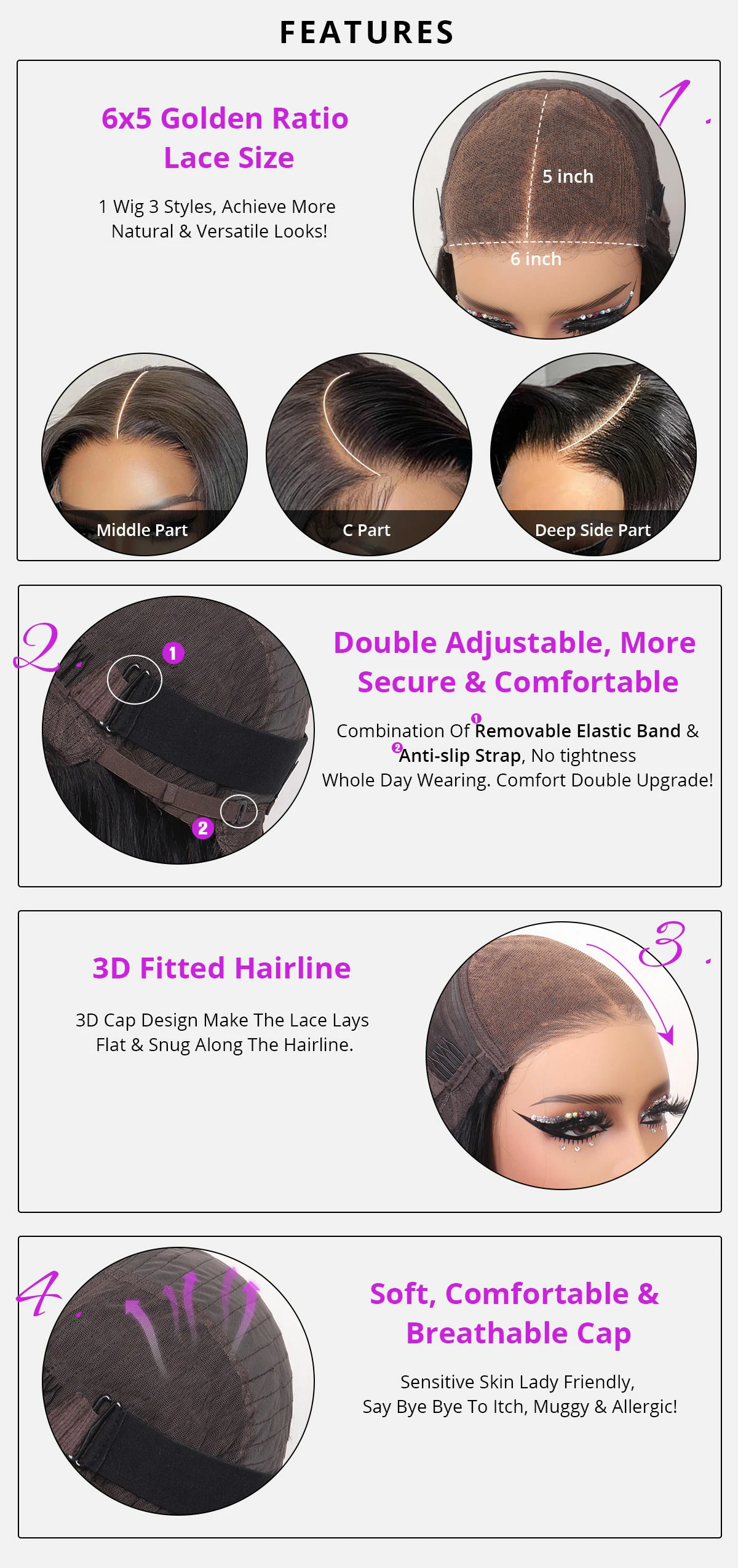 Pre-bleached Knots Straight HD Lace Frontal Wig 180% Density 6×5 Pre-cut Lace Wear & Go Glueless Wig 25 Body-Wave-Glueless-Wigs