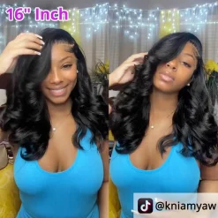 Body Wave HD Lace Frontal Wig Short Wavy Glueless Wig Pre-bleached Knots 180% Density Pre-plucked Hairline 22 Body Wave HD Lace Frontal Wig 1