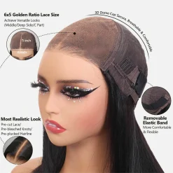 Pre-bleached Knots Straight HD Lace Frontal Wig 180% Density 6×5 Pre-cut Lace Wear & Go Glueless Wig 15 Body-Wave-Wear-&-Go-Glueless-Wigs-3
