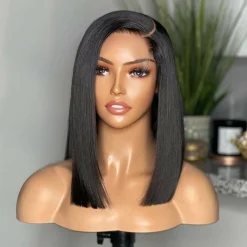 Glueless Straight Short Bob Wigs Brazilian Clear Lace 180% Density Hd Closure Wig Human Hair 11 Glueless Straight Short Bob Wigs