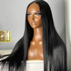 Pre-bleached Knots Straight HD Lace Frontal Wig 180% Density 6×5 Pre-cut Lace Wear & Go Glueless Wig 22 Straight HD Lace Frontal Wig