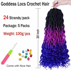 Ombre Purple Blue Faux Locs