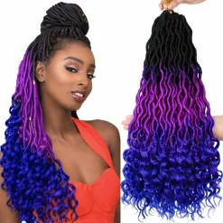 Ombre Purple Blue Faux Locs